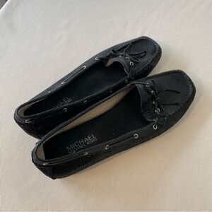 Michael Kors Black Leather Moccasins Loafers Slip Ons Driving Shoes 9